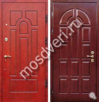 Входная дверь МДФ красного цвета - купить от производителя Мосдвери Входная дверь МДФ красного цвета